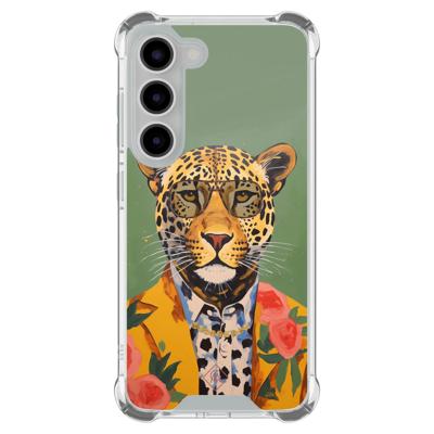 Samsung Galaxy S23 shockproof hoesje - Luipaard hipster