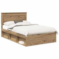 Bedframe Ambachtelijk eiken 120 x 190 cm Massief grenenhout - thumbnail