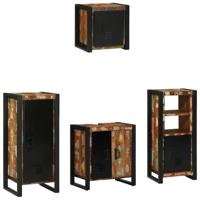 Badkamermeubelset met lade 4 pcs Massief Gerecycled Hout - thumbnail