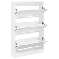 Schoenenkast 80x21x125,5 cm bewerkt hout wit - thumbnail