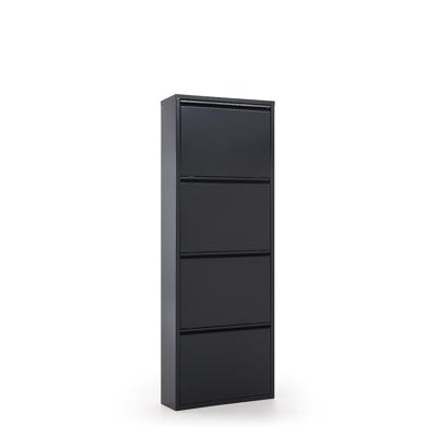 Kave Home Schoenenkast 'Ode' 4-deurs, kleur Zwart