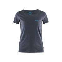 Fjallraven Logo T-shirt Dames Blauw - thumbnail