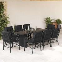9-delige Tuinset poly rattan zwart - thumbnail