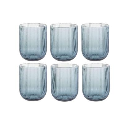 Glazenset DKD Home Decor Blauw Kristal 240 ml (6 Stuks)