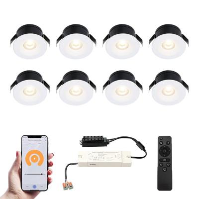 Set van 8 Cadiz Smart LED Mini Inbouwspots - Veranda spots - 12V 3W 200lm - Dimbaar - Wifi & Bluetooth - 2700K - IP44 waterdicht - Wit