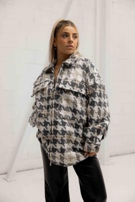 Couture Club Digital Check Heavyweight Jack Dames Beige - Maat XXS - Kleur: BeigeWitZwart | Soccerfanshop