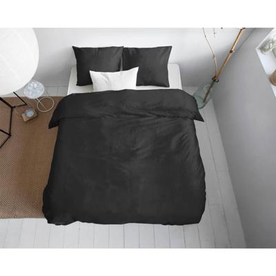 Primaviera Deluxe Uni Satijn Dekbedovertrek Zwart 200 x 200/220 cm