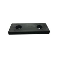Glijder zwart rechthoek 6,5 bij 2,5 cm en hoogte 0,5 cm van massief kunststof - 8 stuks - thumbnail