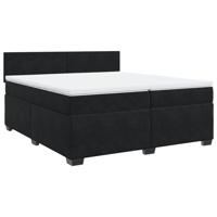 Boxspring met matras fluweel zwart 200x200 cm - thumbnail