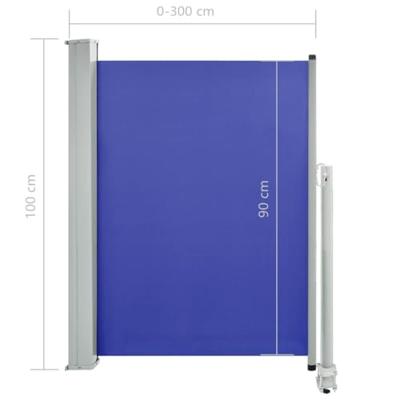 VidaXL Tuinscherm uittrekbaar 100x300 cm blauw VidaXL Tuinscherm uittrekbaar 100x300 cm blauw