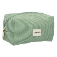 Traveller Beautybag rib waterdicht mintgroen 20cm x 11,5cm - thumbnail