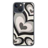 iPhone 13 mini hybride hoesje - Hart swirl zwart - thumbnail