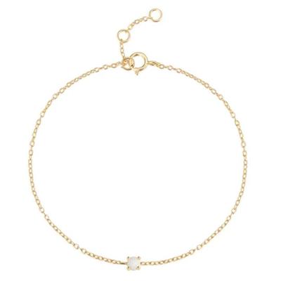 Elenza Goudkleurige 925 Sterling Zilveren Armband met Opale Steen Elenza Goudkleurige 925 Sterling Zilveren Armband met Opale Steen