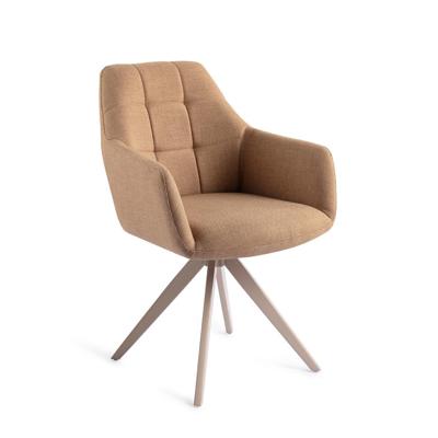 Jesper Home Draaibare Eetkamerstoel 'Noto' Turn Beige, kleur Toasted Toffee