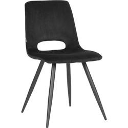 LABEL51 Eetkamerstoel 'Josh' Velvet, kleur Zwart
