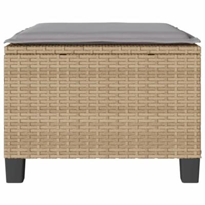 3-delige Bistroset met kussens poly rattan beige