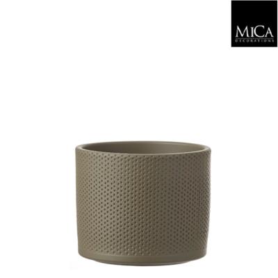 Mica Decorations era pot groen relief 14x17cm
