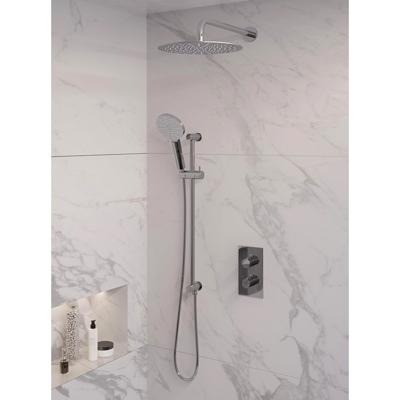 Brauer Chrome Edition Thermostatische Regendoucheset Inbouw - Hoofddouche 30 cm - Gebogen Wandarm - 3 Weg - Handdouche 3 Standen - Doucheslang - Geintegreerde Glijstang - Chroom