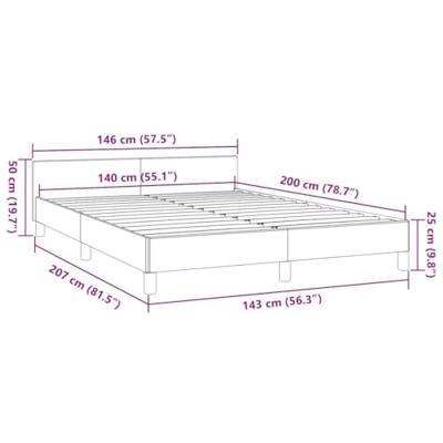 Bedframe met hoofdeinde stof zwart 140x200 cm Bedframe met hoofdeinde stof zwart 140x200 cm