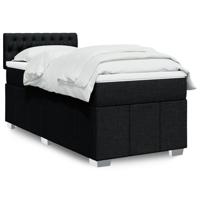Boxspring met matras stof zwart 90x190 cm - thumbnail