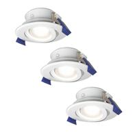 Set van 3 Lima LED inbouwspots - 4 Watt 345 Lumen - 6500K daglicht wit - GU10 - Dimbaar - Rond - Kantelbaar - IP65 Waterdicht - Wit - Voor binnen, buiten en badkamer - thumbnail