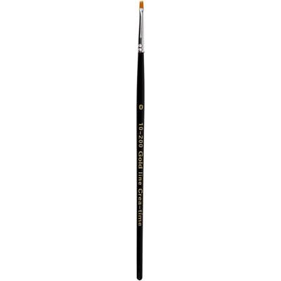 Creativ Company Gold line penselen, plat, afm 0, l: 18,5 cm, b: 1 mm, 12 stuk/ 1 doos
