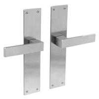 Deurkruk Amsterdam met schild 250x55x2mm blind rvs - thumbnail