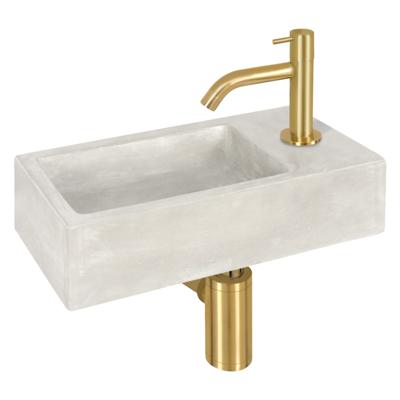 Differnz Differnz Ravo fonteinset beton lichtgrijs - kraan gebogen mat goud