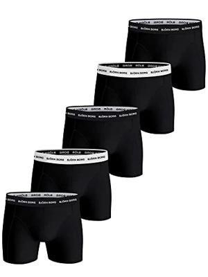 Onderbroeken - 5-pack heren boxershorts - Zwart solid - Katoenen heren onderbroek
