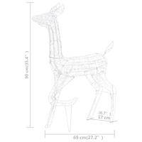 Kerstversiering rendierfamilie 300 LED's koudwit acryl - thumbnail