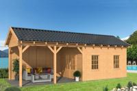 Tuindeco Hamar L Overkapping type 11 903x395 cm Lariks/Douglashout blank- Zadeldak- Onbehandeld lariks Douglas hout- Tuindeco - thumbnail