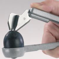 Westmark pruimenontpitter voor eetklare pruimen, 16,7 cm lang, aluminium, voedselveilig gecoat, roestvrijstalen mes, steinex, zilver, 40102260 - thumbnail