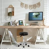 Casaria - Hoogte Verstelbaar Rolkruk 51- 65cm Zithoogte Zwart - thumbnail