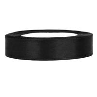 Satijnlint Zwart 12mm/25m - thumbnail