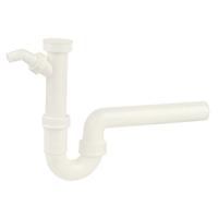 Kirchhoff Kunststof spoelbak buisvormige sifon, wit, 1 1/2"H x 40 mm, met 3/4" apparaataansluiting - 98831348 - thumbnail