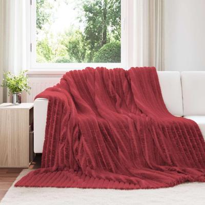VidaXL Gooi deken bordeaux rood 240 x 220 cm fleece