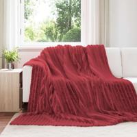 VidaXL Gooi deken bordeaux rood 240 x 220 cm fleece - thumbnail