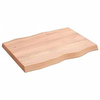 Tafelblad natuurlijke rand 80x60x(2-6) cm eikenhout lichtbruin - thumbnail