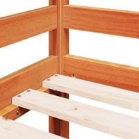 Kinderhoogslaper met ladder 90x200 cm massief grenenhout bruin - thumbnail