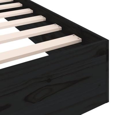 Bedframe massief hout zwart 75x190 cm 2FT6 Small Single Bedframe massief hout zwart 75x190 cm 2FT6 Small Single