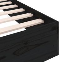 Bedframe massief hout zwart 75x190 cm 2FT6 Small Single - thumbnail