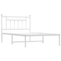 Bedframe met hoofdbord metaal wit 107x203 cm - thumbnail