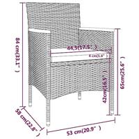 5-delige Bistroset poly rattan en massief acaciahout zwart - thumbnail