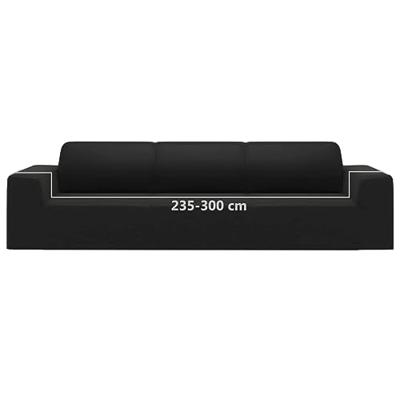 VidaXL Vierzitsbankhoes stretch polyester jersey zwart