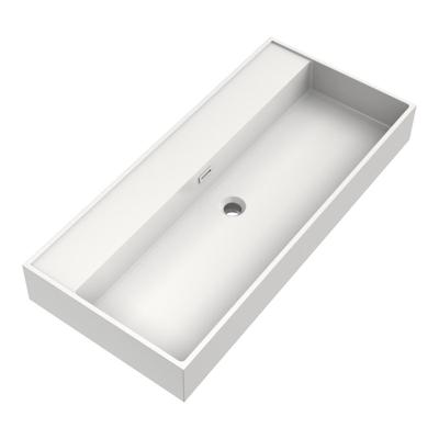 Brauer Gravity Wastafel - 100 cm - met 1 Spoelbak en 0 Kraangaten - Mineraalmarmer Zijdeglans Wit