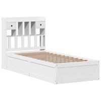 Bedframe zonder matras massief grenenhout wit 75x190 cm - thumbnail