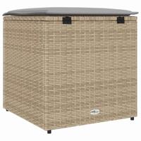Kussenbox met opslag Beige 50 x 50 x 50 cm poly rattan - thumbnail