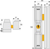 ABUS dakraam veiligheidsbijzetslot - naar buitendraaiend - DF88 W EK - wit - SKG** - thumbnail