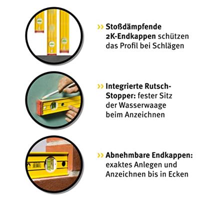Stabila Waterpas, 196-2 + handgrepen 2V1H 120cm - 15236