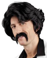 Boland Zwarte pruik met snor - thumbnail